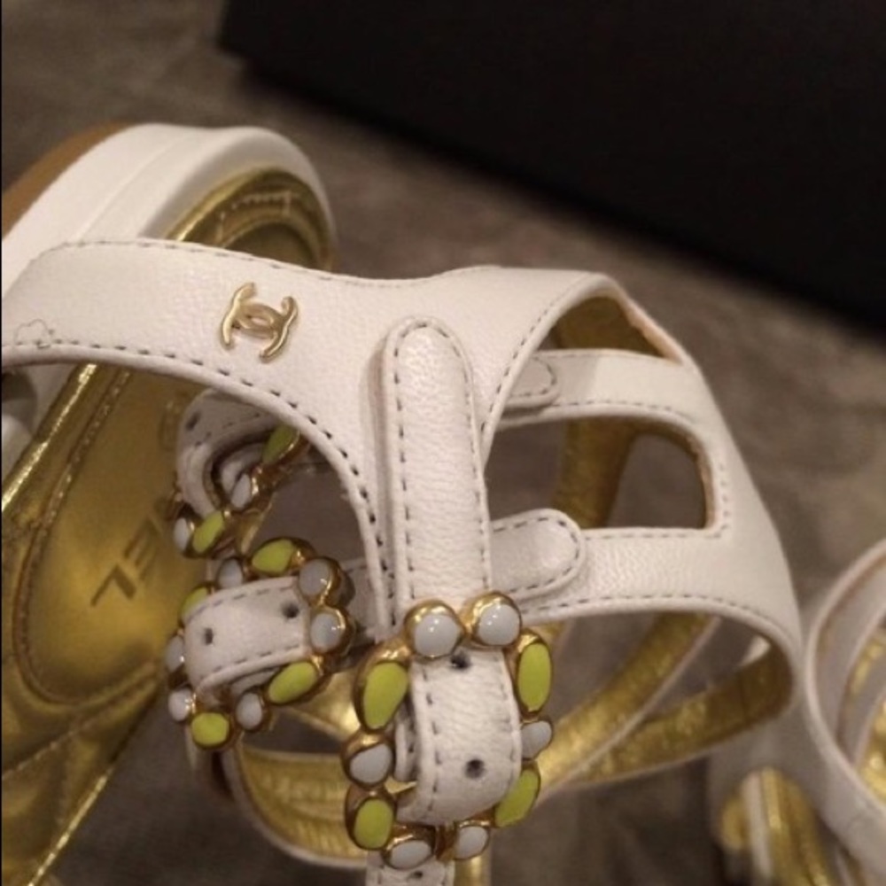 Chanel white gladiator sandal size 6.5